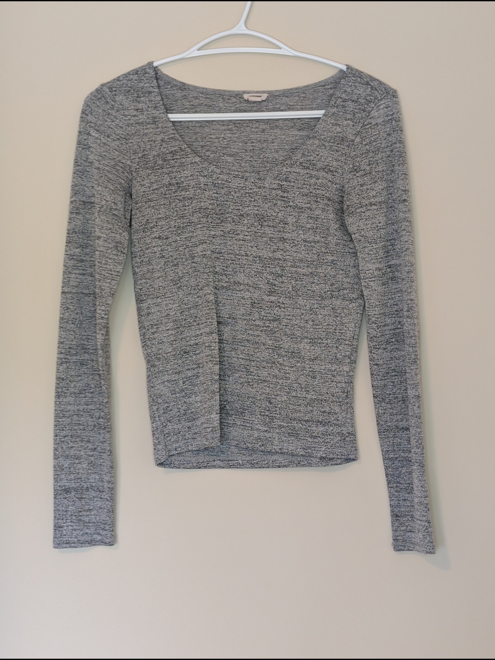 Garage Light Heather Gray V-Neck Knit Top
